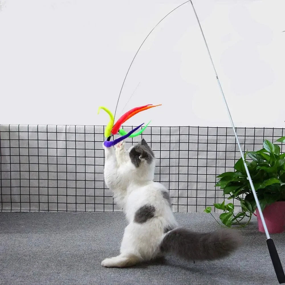 Hot Cat Toys Wand Refills Interactive Cat Toy Replacement Worm Cat Worms Refill Attachments Cat Toy Worms Refills for Cat Wand