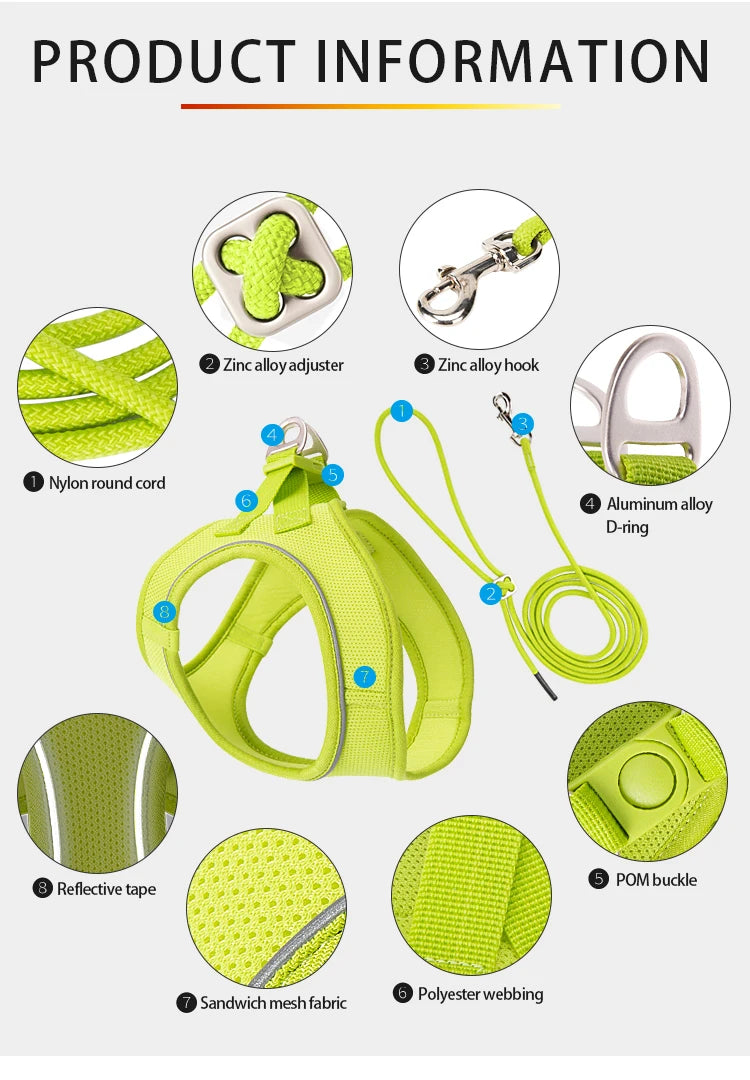 PawFit Reflective Harness & Leash Set