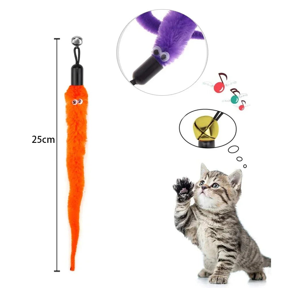 Hot Cat Toys Wand Refills Interactive Cat Toy Replacement Worm Cat Worms Refill Attachments Cat Toy Worms Refills for Cat Wand